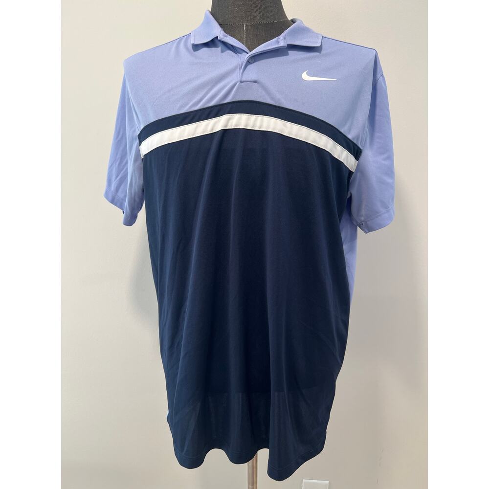 Nike Golf Polo Dark & Light Blue Men's Large
